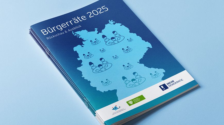 Abbildung des Titelblatts des Berichts über Bürgerräte 2025 in Deutschland